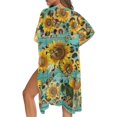 thumbnail image 5 of HELLHERO Butterfly and Sunflower Pattern Bathing Suit Cover Up High Quality Fabrics Stylish Free Size Bikini Cover Up for Women, 5 of 6