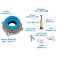 thumbnail image 4 of Danco 10879 Kit de instalación de inodoro todo en uno con anillo de cera de sellado perfecto y pernos de corte cero, azul y gris, 1 paquete, 4 of 7