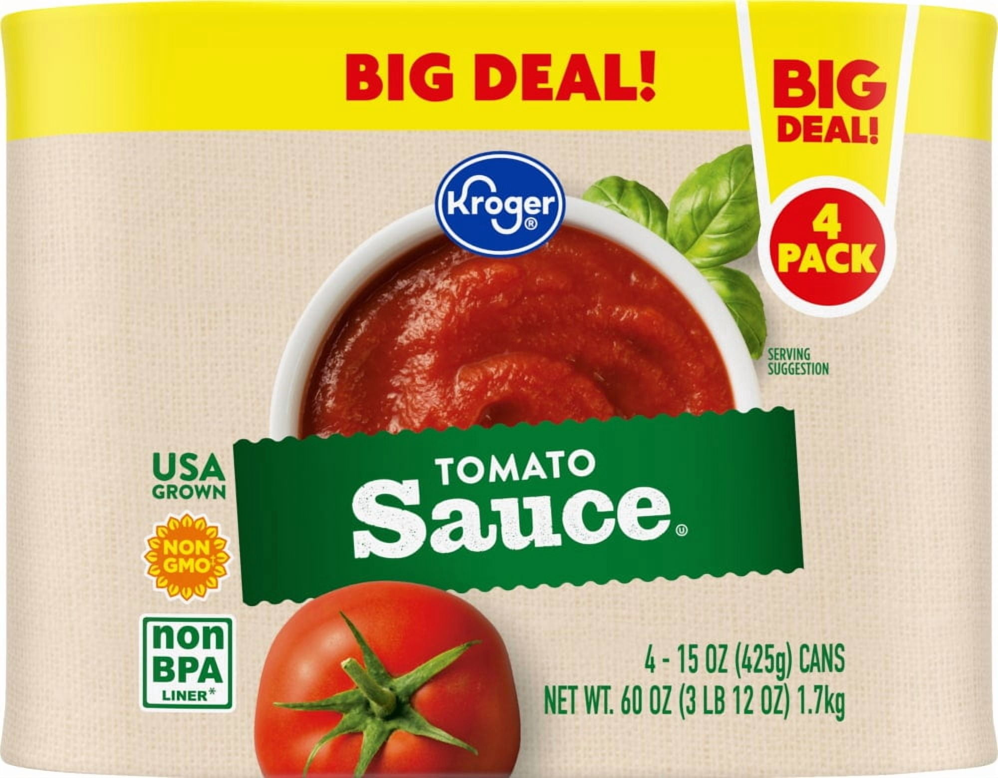 Kroger Tomato Sauce 4 ct / 15 oz - 3 Pack