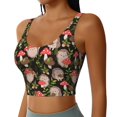 thumbnail image 2 of Daiia Edgehog and Mushrooms Printed Women's Sports Bra, Breathable Activewear Bra with U-Back Design and Removable Pads, Comfortable and Supportive for Yoga, Workout-Medium, 2 of 8