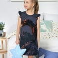 thumbnail image 4 of Fotbe Fire Breathing Dragon Twilight Vestido de Dormir para Niñas de 3 a 10 Años, Mangas Cortas, Estilo Princesa, Pijama Camisón con Mangas Voladas-Medium, 4 of 6