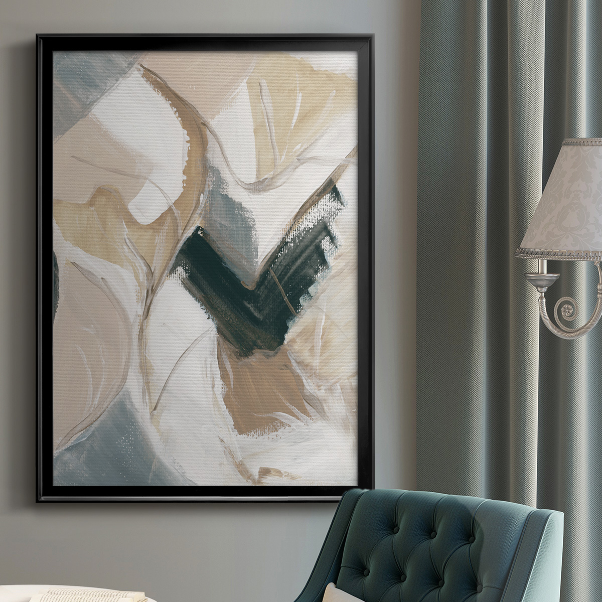 Marble Lines II Premium Framed Print - Ready to Hang