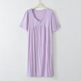 thumbnail image 2 of ZKCCNUK Nightgowns for Women Casual and Fashionable Solid Color Large Round Neck Sleepwear Dress L,XL, 2 of 6