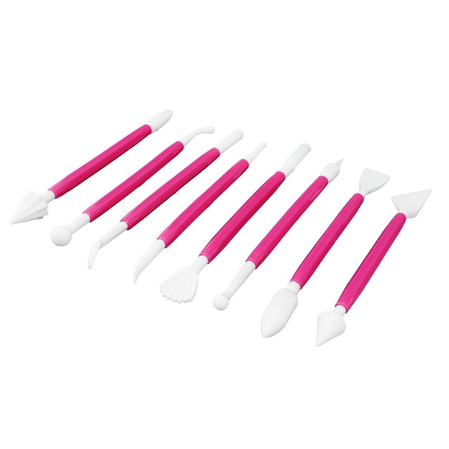 Fondant Decorating Tool, Fondant Tool Convenient Use Practical 8Pcs For Make Cakes For Engraving Pen Cake Supplies DIY Baking Rose Red