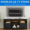 thumbnail image 5 of Dextrus Farmhouse 59'' TV Stand for 65 Inch TV, LED Light Entertainment Center with Storage Cabinets, Open Shelves, 24-Color Light Strip, Media Console for Living Room, Black, 5 of 5