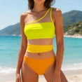 thumbnail image 4 of BOBOGOJP Women's Sexy One Piece Bathing Suits One Shoulder Swimsuits Mesh Swimwear Yellow for Size S, 4 of 5