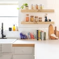 thumbnail image 3 of FungYuan Floating Shelves for Wall,20 inch Wood Wall Shelves for Bedroom,Beige,Set of 2, 3 of 5