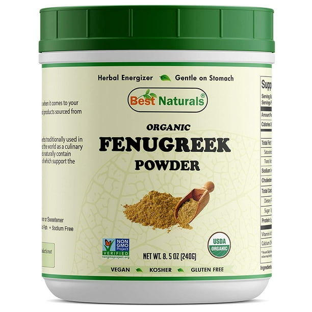 Best Naturals Certified Organic Fenugreek Seed Powder 8.5 OZ (240 Gram