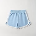 thumbnail image 4 of felwors Girls Athletic Shorts with Pockets Quick Dry Running Shorts Gymnastics Basketball Short for Teen Kids (7-8 Years,Light Blue), 4 of 5
