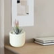 thumbnail image 5 of Jarrón de plástico Imitación Marino Esmaltado Blanco Naranja | Maceta decorativa para arreglos florales para gabinete de sala de estar | Decoración duradera para el hogar | 9,7 x 8,5 x 7,6 cm, 5 of 6