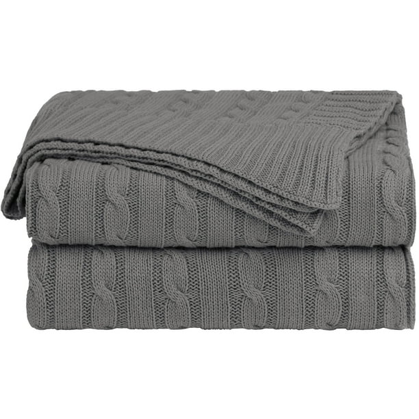 Coton Blanket Décoratif Cable Knitted Throw Doux Tricot Blanket