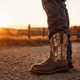 thumbnail image 2 of Bottes de Travail Western pour Hommes à Enfiler à Bout Rond, Bottes Décontractées d'Extérieur Mi-Mollet Brodées, 2 of 6