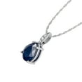 thumbnail image 2 of 10k White Gold Genuine Pear-Shape Sapphire and Diamond Teardrop Pendant Necklace, 2 of 5