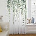 thumbnail image 6 of Green Eucalyptus Branches Sheer Curtains 63 Inches Long, Spring Botanical Leaves Vines Light Filering Curtains, Breathable Simi Curtain Privacy Drapes for Living Room Bedroom Window Treatment, 6 of 9