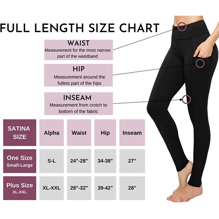 Satina High Waisted Leggings for Women - Capri & Full Length Women's  Leggings