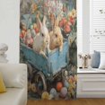thumbnail image 5 of Easter Bunny Sheer Curtains 54 Inches Long, Rabbits Spring Flowers Eggs Country Vintage Light Filering Curtains, Breathable Simi Curtain Privacy Drapes for Kitchen Bathroom Small Window Treatment, 5 of 9