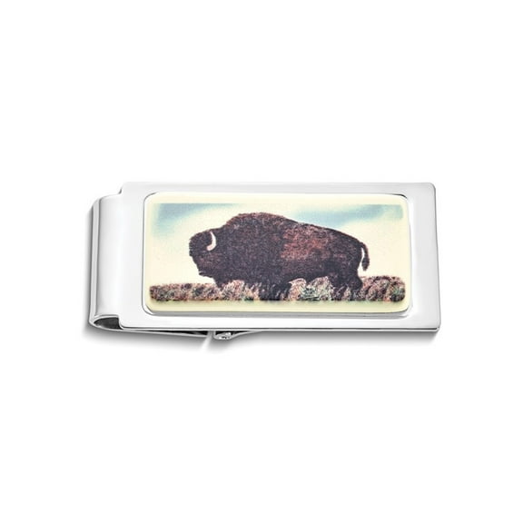 Gem & Harmony Mens Buffalo Hinged Money Clip for Men