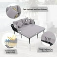 thumbnail image 3 of Outdoor Patio Sunbed with Woven Nylon Rope Backrest with Washable Cushion for Balcony, Poolside, Gray, 3 of 6