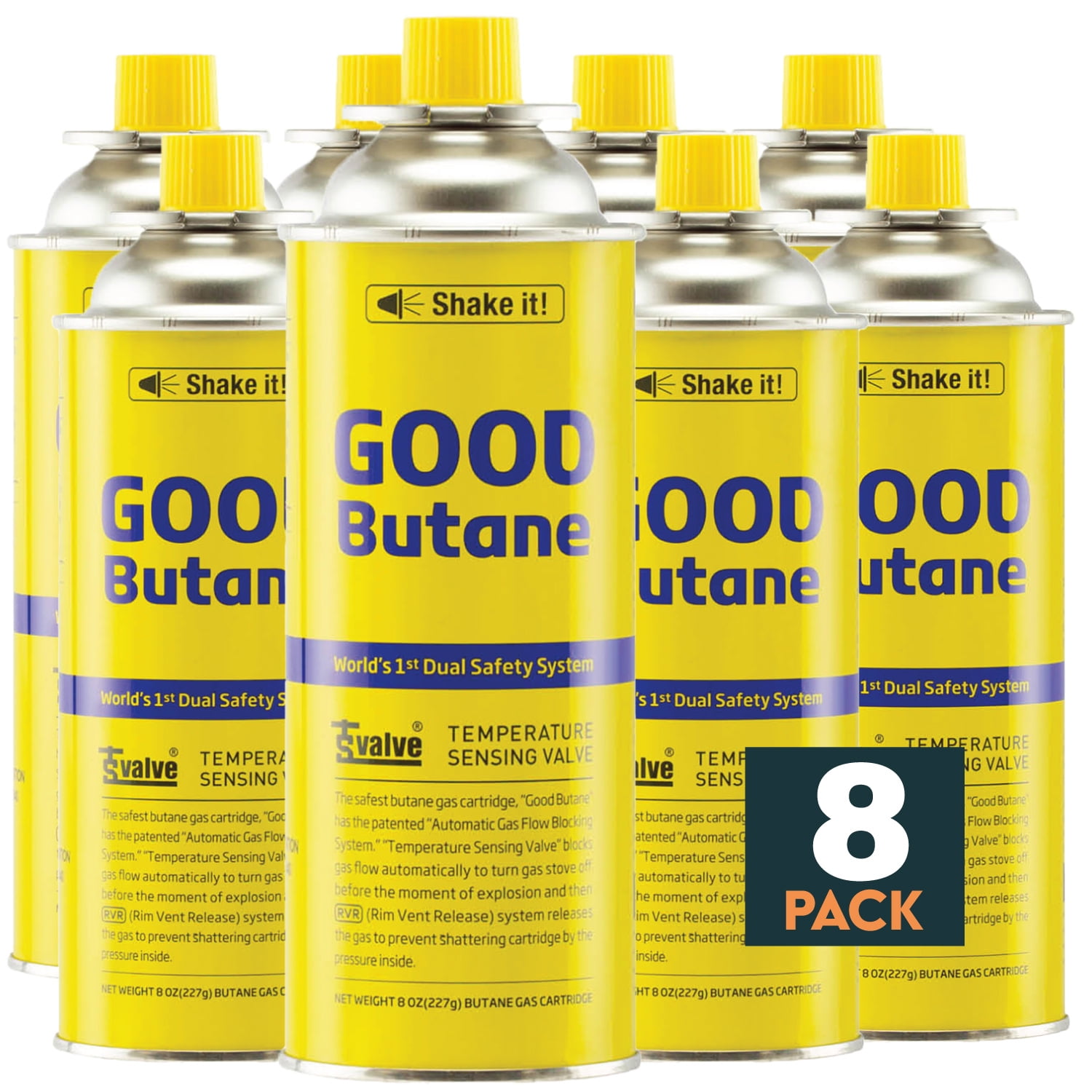 CookKing 8oz Butane Fuel Canisters Cylinders for Portable Gas Stove ...