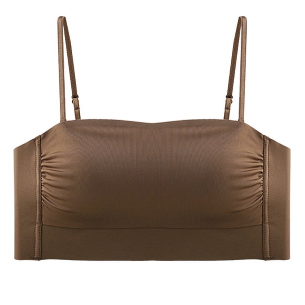 Sujetador de verano sencillo, brillante, sin costuras, sin tirantes, con tirantes, ultrafino, inalámbrico, a la moda, combina con todo, belleza, espalda, ropa interior