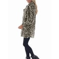thumbnail image 3 of Women'S Faux Fur Jackets Autumn Winter Leopard Lapel Long Sleeves Coats Loose Fur Coat with Pockets Apricot XXL, 3 of 8