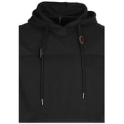 True Rock Mens Textured Hoodie Pullover (Black, Small)