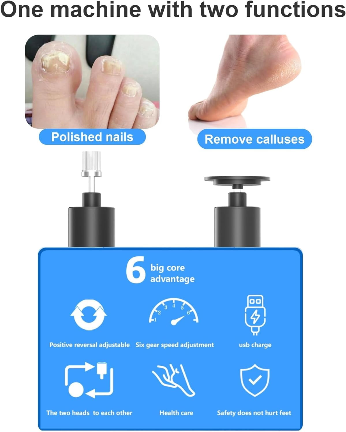 Electric Callus Remover for Feet,Electric feet Callus Remover with 20pcs Replaceable Sandpaper Refill Discs,Feet Scrubber Dead Skin Foot Grinder, Electric Pedicure Tools for feet (Black)