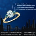 thumbnail image 2 of Gem Stone King 10K Yellow Gold Sky Blue Aquamarine and London Blue Topaz 3-Stone Ring for Women | 1.46 Cttw | Oval 8X6MM | Gemstone March Birthstone | Size 9, 2 of 6
