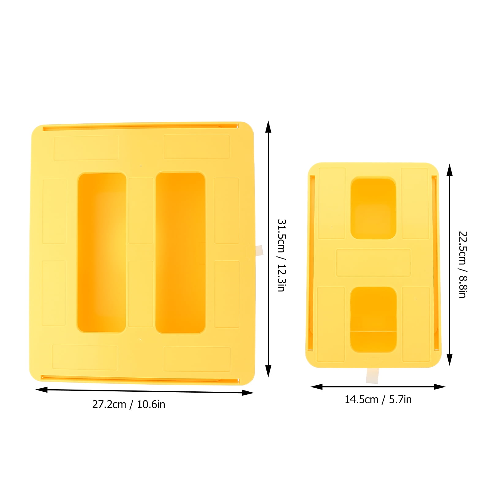 OFFIGAM 2-Pack Adhesive Under Desk Storage Drawers Yellow for Home Office Organization and Small Item Storage