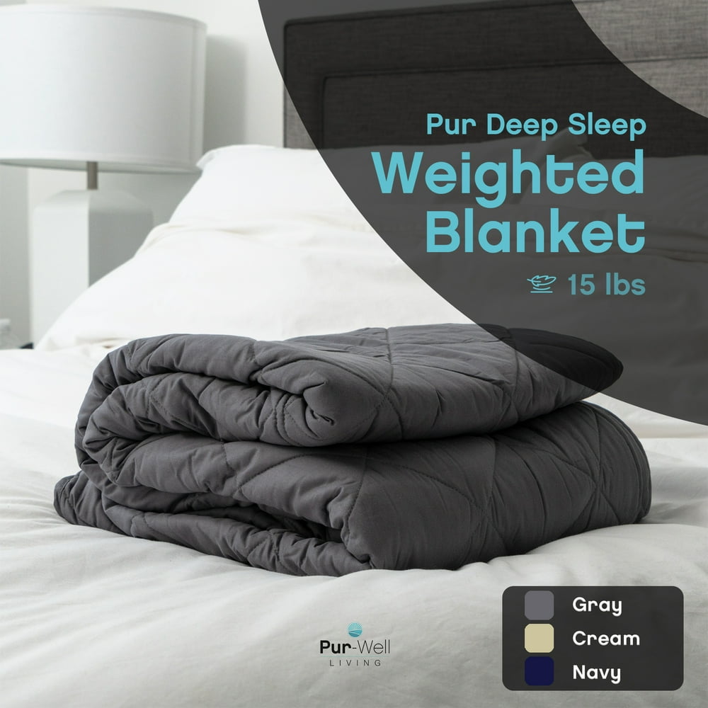 Pur Deep Sleep Weighted Blanket 15 lbs Gray Adult Weighted Blanket