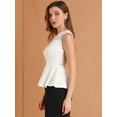 thumbnail image 4 of INSPIRE CHIC Women's Lace-Paneled Sleeveless Peplum Top, 4 of 6