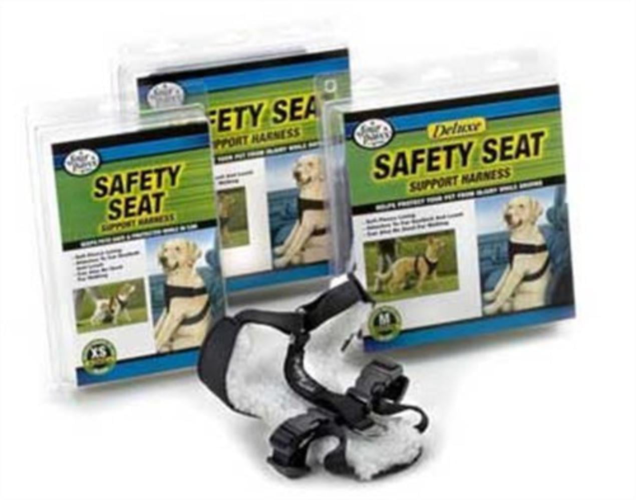 Four Paws Safety Seat Vest Dog Harness Deluxe Support XS Under 15 lbs Black 