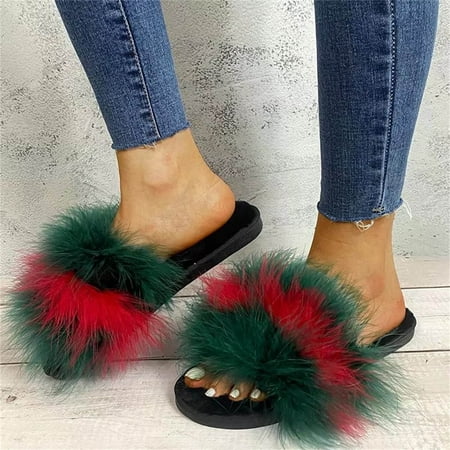 

Women Sandals Clearance 2023! Pejock Women s Flat Sandals Extremely Comfy Slides Sandals Plush Sandals Fashionable And Comfortable Flat Bottomed Color Slippers Summer Athletic Outdoor Beach Sandals