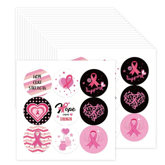 Ribbon Sticker Breasts Cancers Awareness Sticker Charity Fundraising Sticker Support Group Sticker