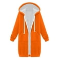 thumbnail image 3 of Burnt Orange Long Sleeve Outfit for Women Winter Fall Sweater Fleece Lined Wool Brunch Warm Thick with Hood Cardigan Plain Jackets Hoods Outfits Women Zip Up 2025 M, 3 of 5