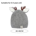 thumbnail image 2 of Lindo sombrero de punto cálido y suave para bebé con astas de reno para niñas y niños pequeños, 2 of 5