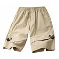 thumbnail image 2 of HOMADLES Boys Cargo Shorts Quick Dry Lightweight Elastic Waist Straight Thin Pocket Cargo Shorts Khaki 3-4 T, 2 of 3