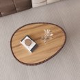 thumbnail image 3 of FFZ Coffee Color Marble Top goose eggs Shape Leather Coffee modern Sofa Table for Living Room furniture, 3 of 5