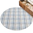 thumbnail image 2 of Round Rugs 3Ft, Blue Lines Round Area Rug Washable Indoor Throw Carpet, Modern Gingham Plaid Striped Farmhouse Small Non Slip Circle Rug for Bedroom Living Room Home Decor Aesthetic, 2 of 8
