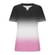 thumbnail image 2 of Mujeres Tops Casual V-Cuello Impreso Oversized Mangas Cortas Camiseta Top, Poliéster Verano Primavera, 2 of 5
