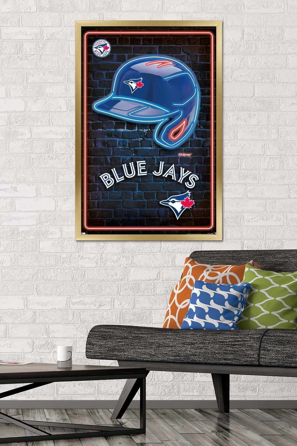 MLB Toronto Blue Jays - Neon Helmet 23 Wall Poster, 22.375" x 34" Framed