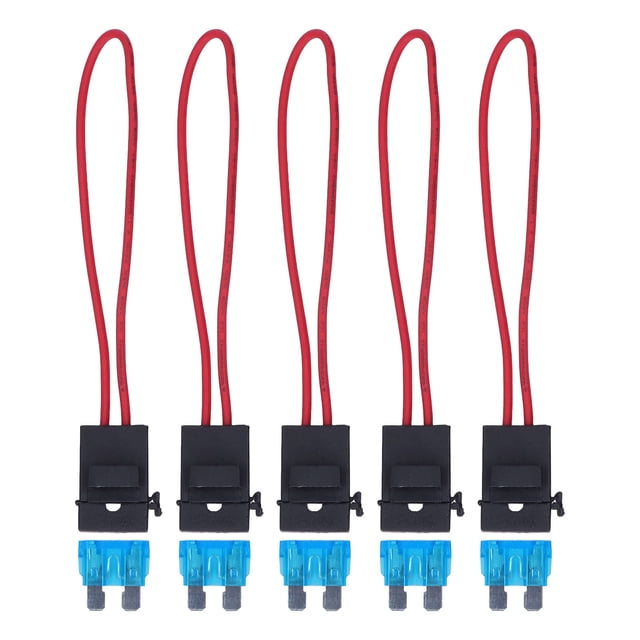 Paquete de 5 portafusibles de cuchilla automotriz con fusible de 15 A, portafusibles en línea impermeable de 14 AWG, 30 A