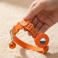 thumbnail image 4 of Adjustable Reflective Cat Collar – Breakaway Safety Design with GPS Tracker Holder and Bell,Pet Collar for Kittens and Small Dogs Orange, 4 of 6