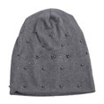 thumbnail image 5 of Womens Double Layer Cotton Knitted Beaded Pullover Hat Winter Warm Wool Cap, 5 of 5