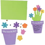 Fun Express 12 Pieces Why I Love My Mother Handprint Craft Kit, DIY Mother's Day Crafts for Kids