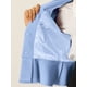 thumbnail image 5 of Blazer corto de trabajo INSPIRE CHIC para mujer con cuello de solapa, manga larga, volantes, chaqueta casual de oficina L azul claro, 5 of 6