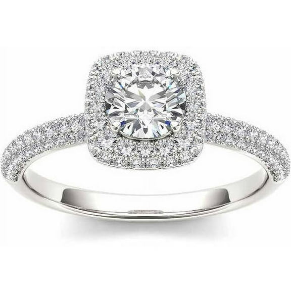 1-1/3 Carat T.W. Diamond Single Halo Engagement Ring in 14kt White Gold