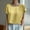 Yellow, variant on Oplxuo Summer Satin Silk Tops for Women Short Sleeve Dressy Casual Office Blouse Basic Solid Loose Crewneck Tunic Shirts
