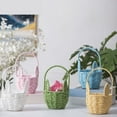 thumbnail image 4 of Twfbrm Easter Baskets for Kids, Small Rattan Woven Easter Bunny Basket with Handle, Portable Lightweight Easter Eggs Hunting Basket Rustic Farmhouse Decorative Flower Basket Spring Decor for Home, 4 of 9