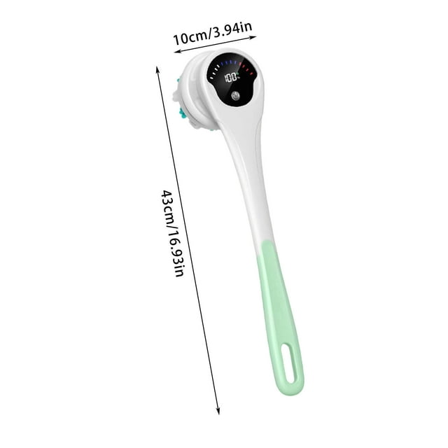 Rechargeable Back For Shower With Long Double Handle 5 Brush Heads Waterproof Rotating Shower Brush For Deep Cleansing Exfoliating Massaging